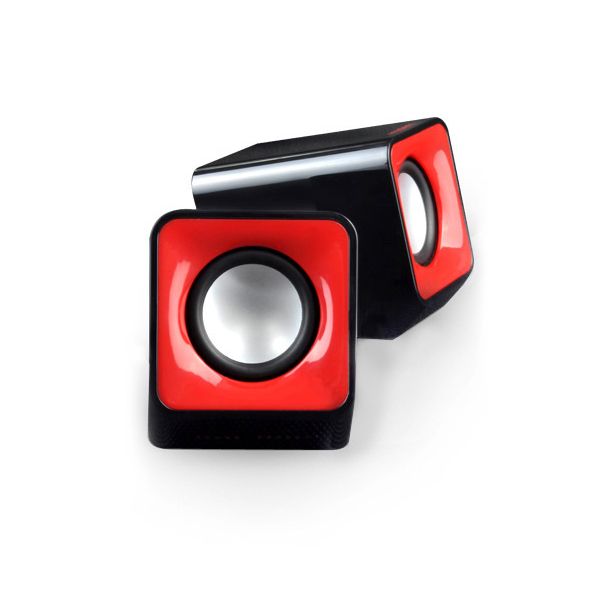Caixa Multimídia 2.0 USB SP305 Preto e Vermelho ENZATEC